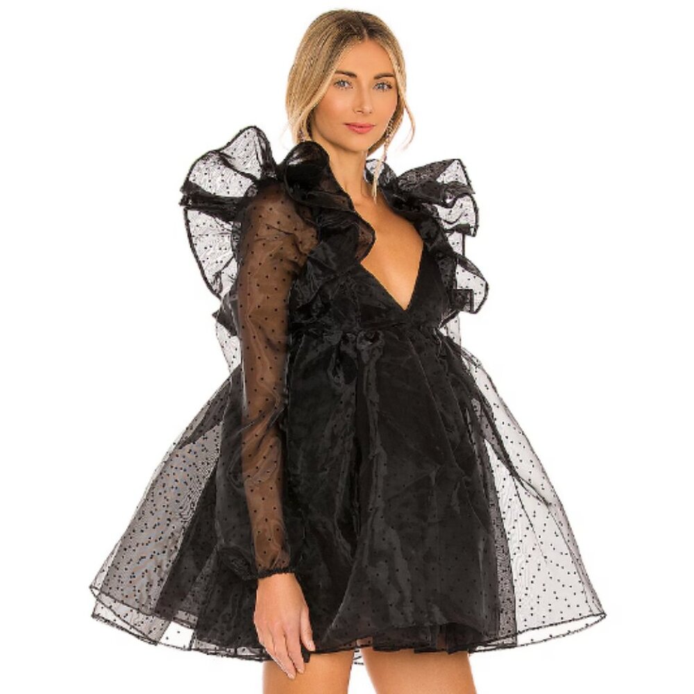 Selkie Sugarfrill Dress in Caviar